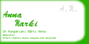 anna marki business card